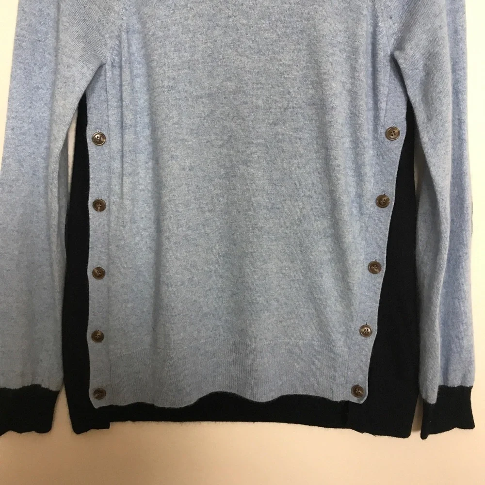J. Crew two-toned sweater with functional buttons